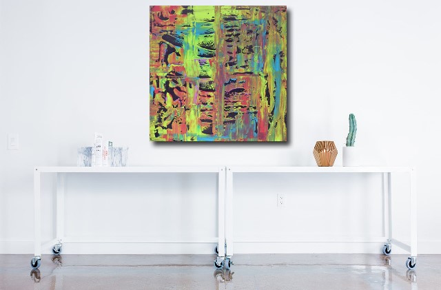 Spachtelbilder bunt handgemalt Spachtelbilder bunt handgemalt