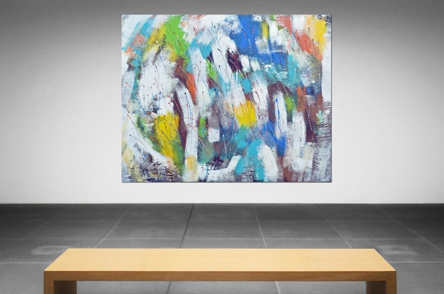 Große abstrakte Malerei 150 x 120 cm - 1340