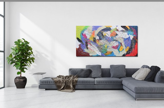 Handgemaltes Action painting Kunst Bild