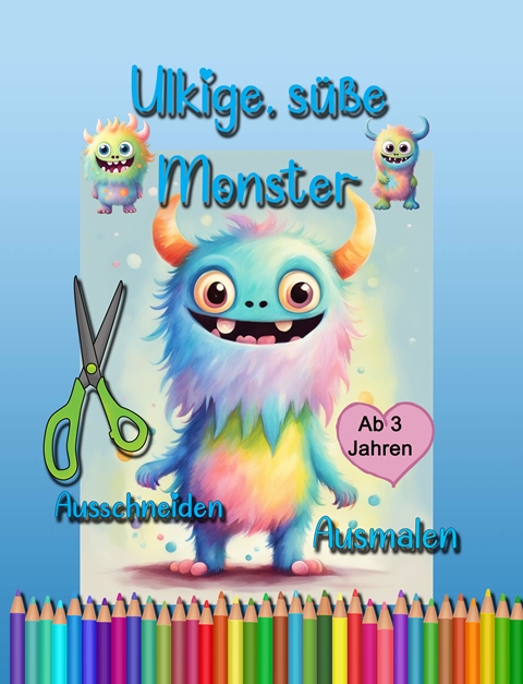Ulkige, süße Monster - Ausmalen-Ausschneiden Ulkige, süße Monster - Ausmalen-Ausschneiden