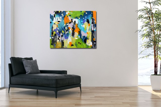abstrakt expressive malerei kaufen 100x80x4,5cm - 1406