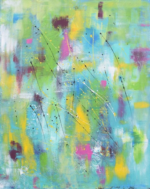 Buy modern paintings online - turquoise, blue green - Abstract 1413