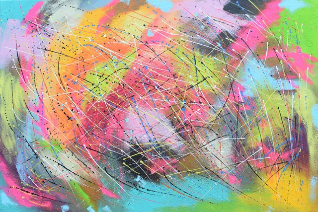 action painting bunt