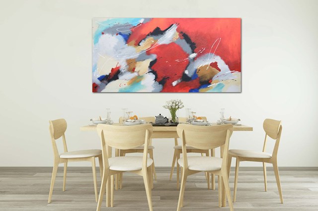 structure paintings colorful big dinner room
