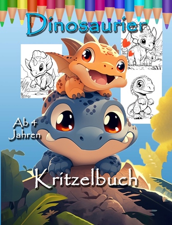Dinosaurier Kritzelbuch | Malbuch für Kinder ab 4 Jahren
