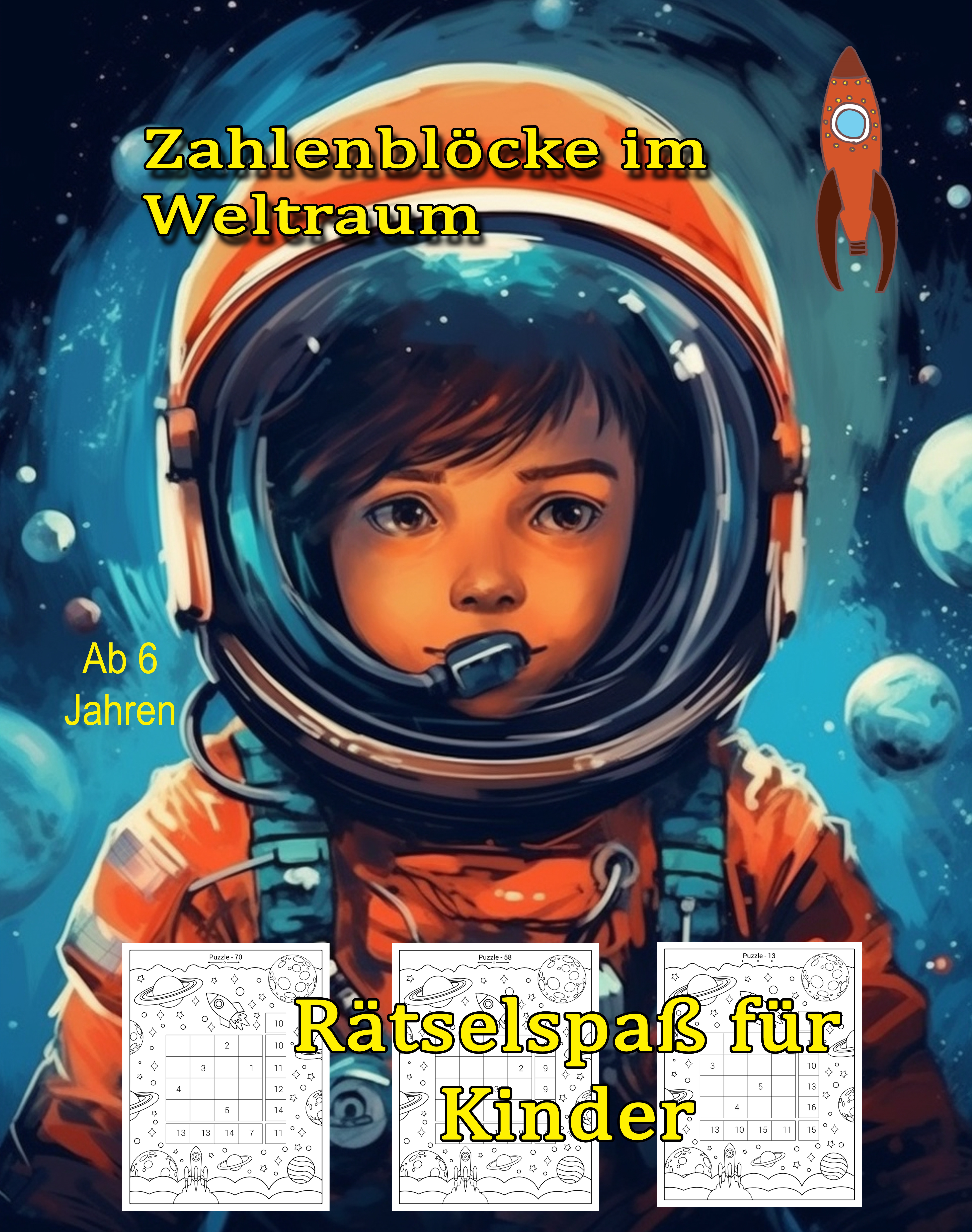 Number blocks in space – puzzle fun for children