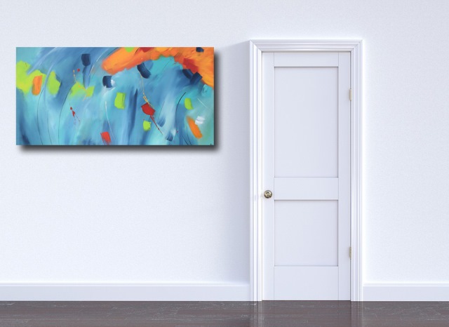 Abstraktes Graffiti-Wandbild | 76,2x152,4 Cm | Leinwand Auf Holzrahmen | Fertig Zum Aufhängen Für Wohnzimmer & Büro
